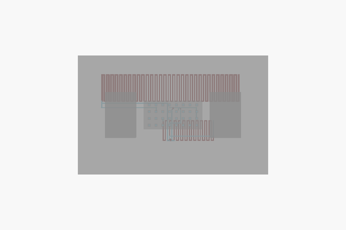 Top view of the Calcium Urinalysis Chip, generated from OpenSCAD source