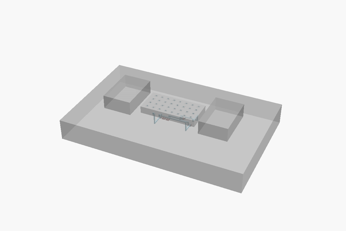 Isometric view of the Ketone Urinalysis Chip, generated from OpenSCAD source