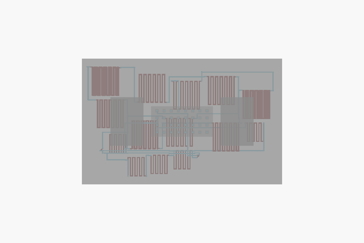 Top view of the Calcium Quantification Chip (Smart Toilet), generated from OpenSCAD source